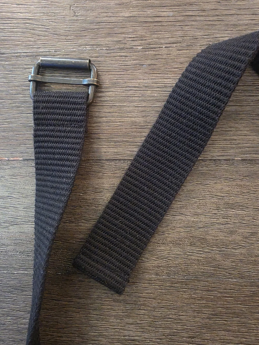 Men's Belt Size 36 Adjustable Black Webbing Strap with Metal Buckle